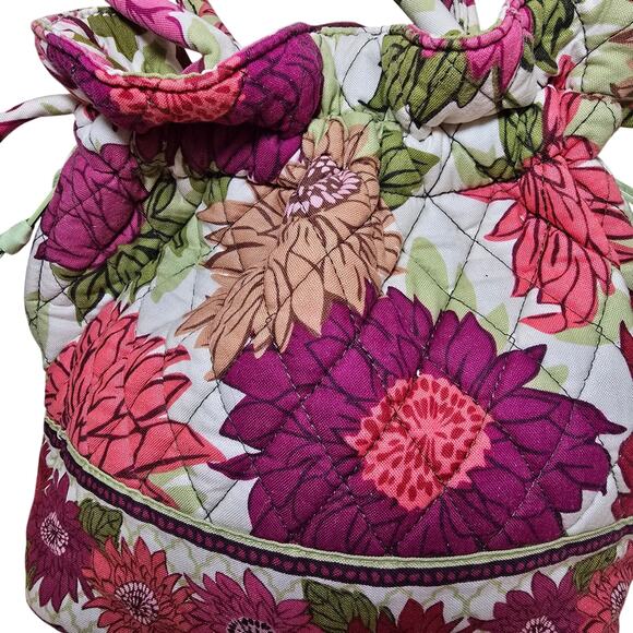 Vera Bradley Hello Dahlia zcinch Purse Top Handles Matching Makeup Bag - Picture 3 of 9